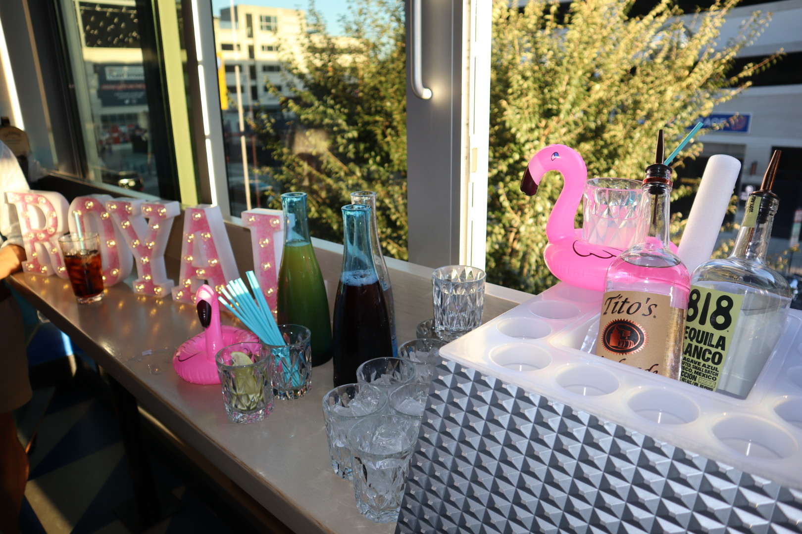 a stack of flyers on a table