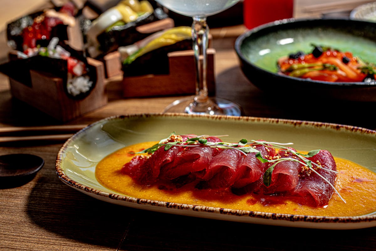 a plate of food on a table