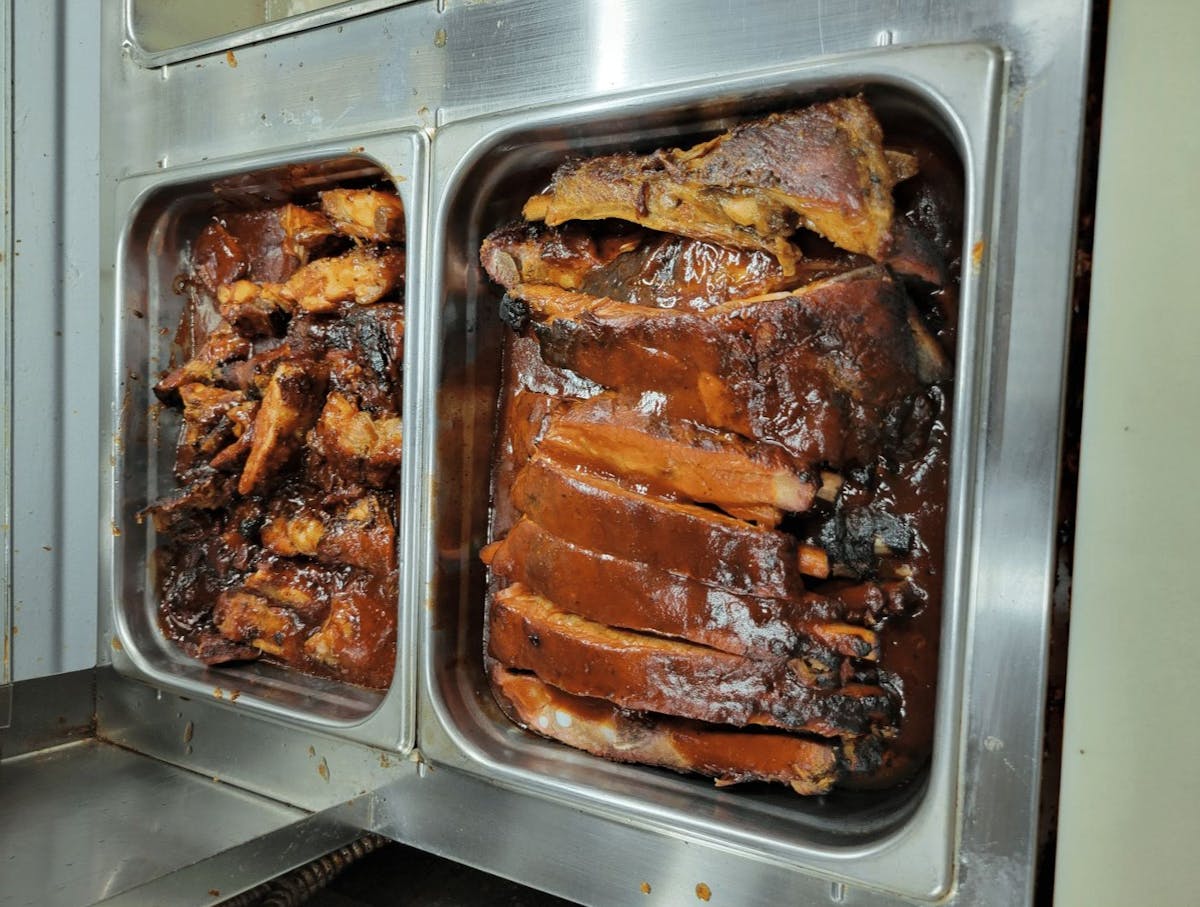 a tray of food on a stove top oven