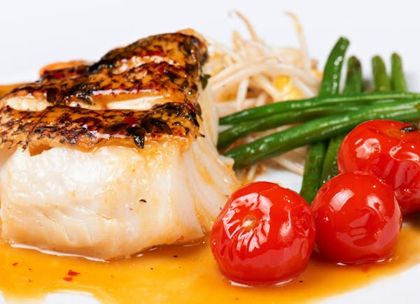 a close up of a plate of food