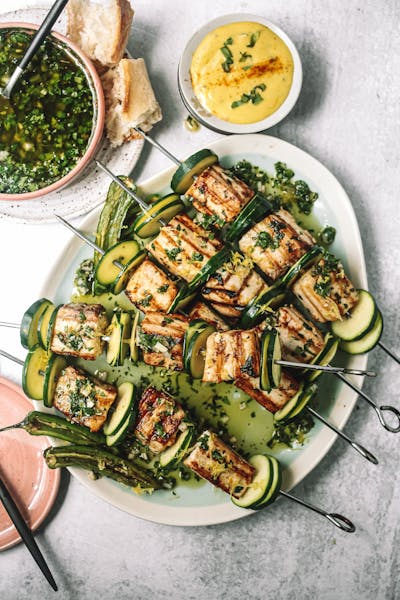 a plate of food on a table