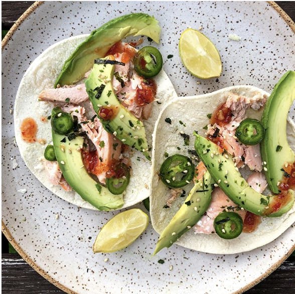 a plate of food on a table
