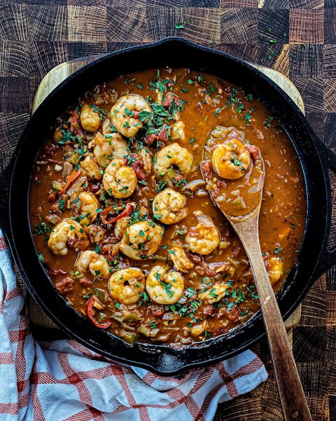 a pan of food on a table