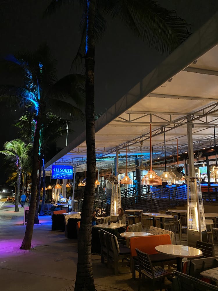 a lit up city at night