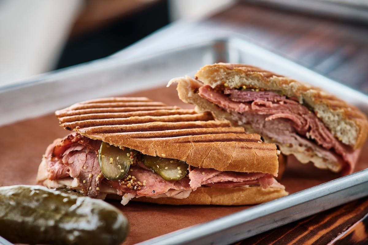 a sandwich sitting on top of a table