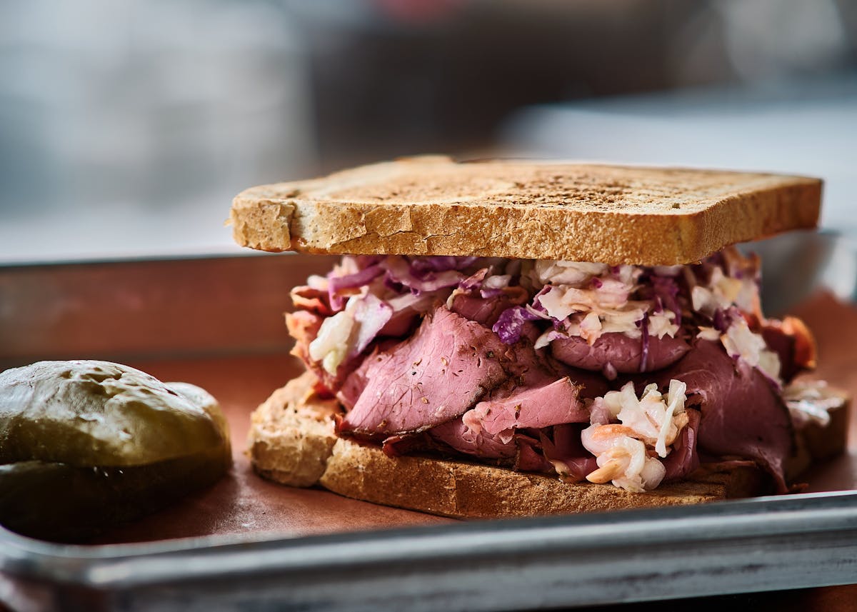 a close up of a sandwich on a plate