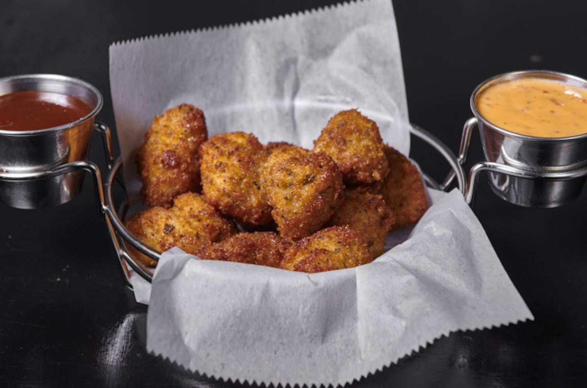 chicken nuggets in a tray