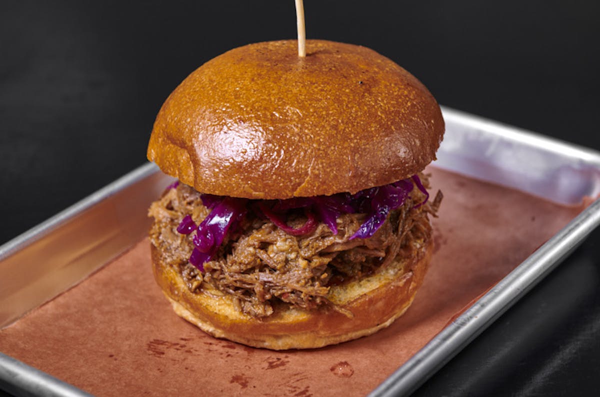a burger on a plate