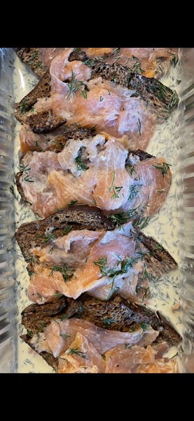 Deconstructed Lox & Bagel Breakfast Strata The Bongo Room