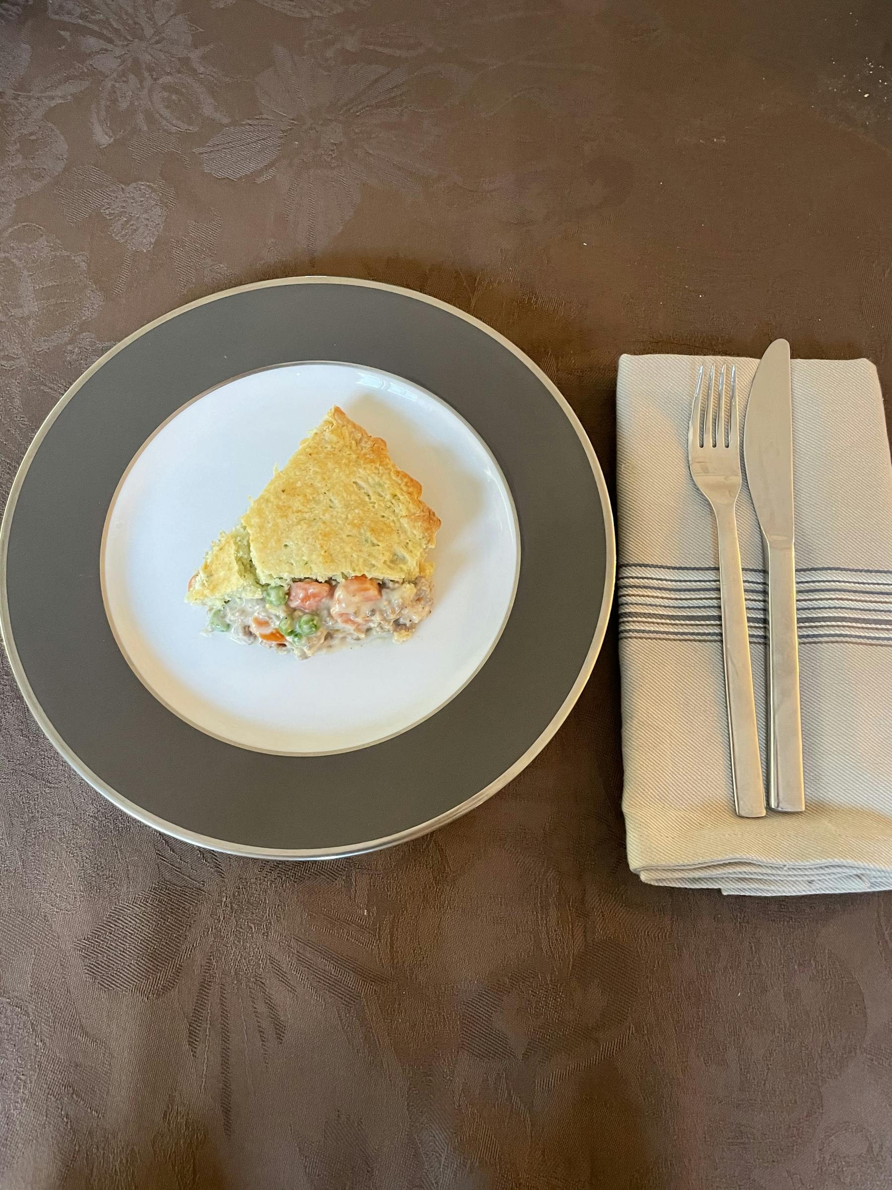 a piece of bread on a plate