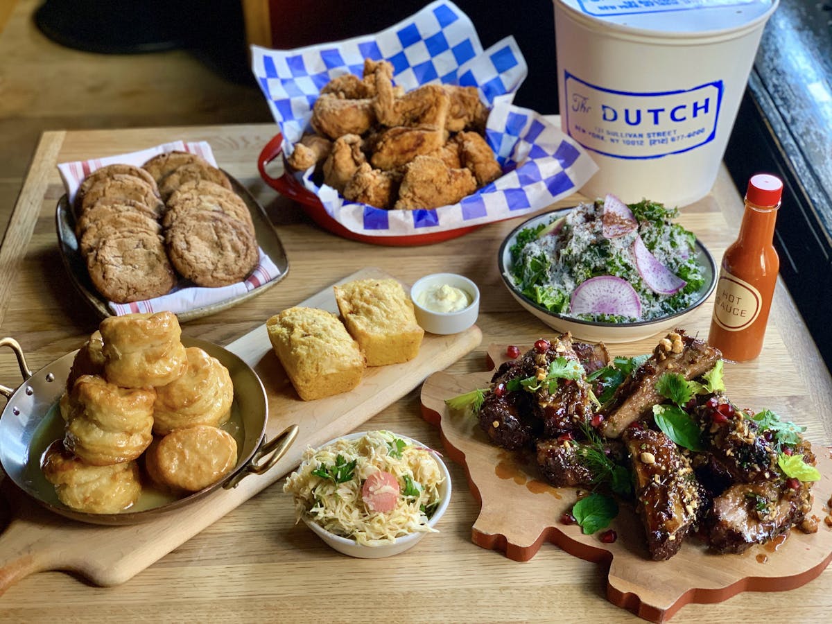a bunch of food sitting on a table