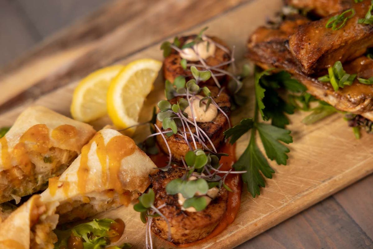 a close up of food