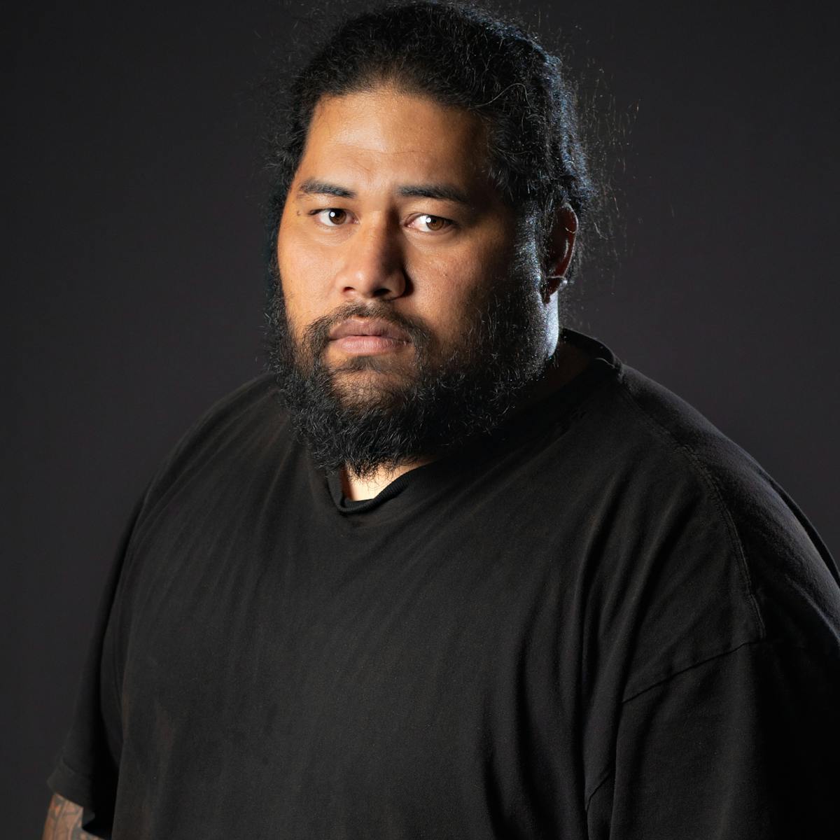 a man looking at the camera
