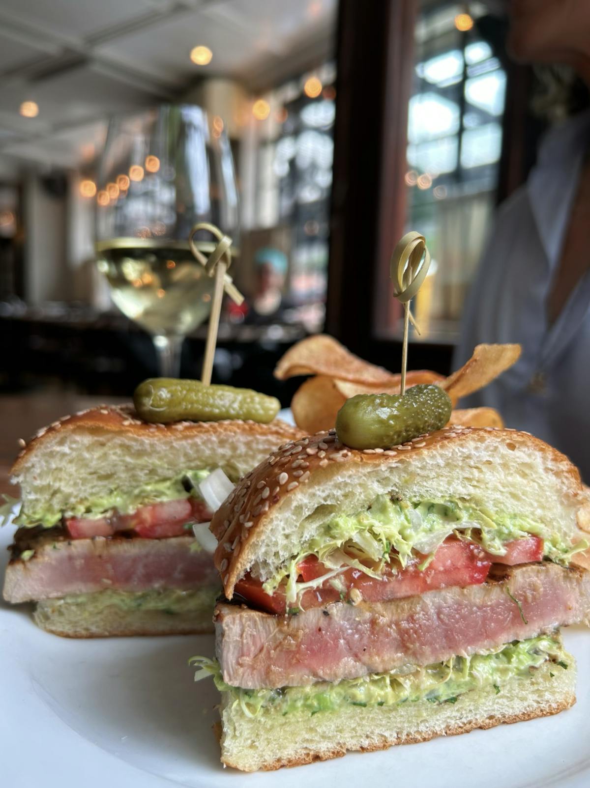 Grilled Tuna Burgers w: Avo-Wasabi Mayo Anton-s in NYC