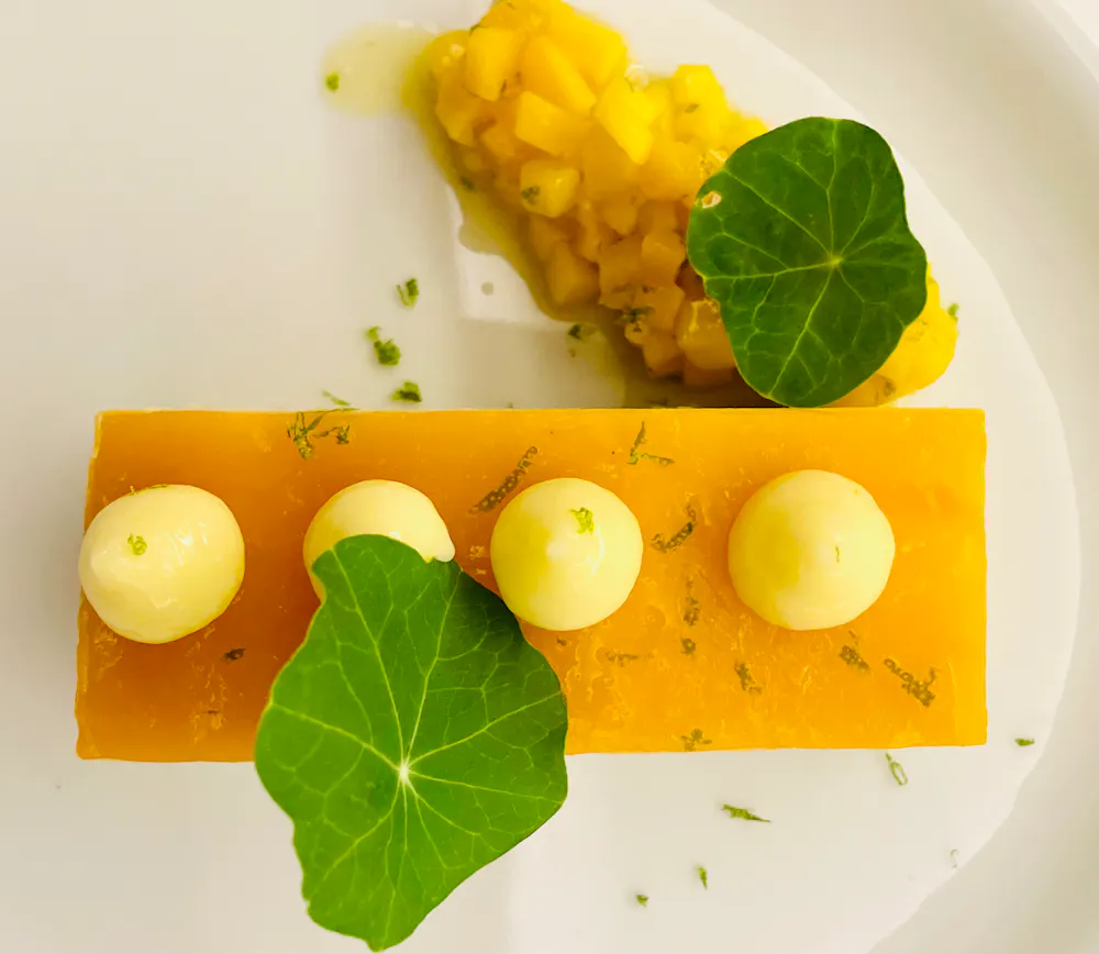 an egg with a salad on a plate