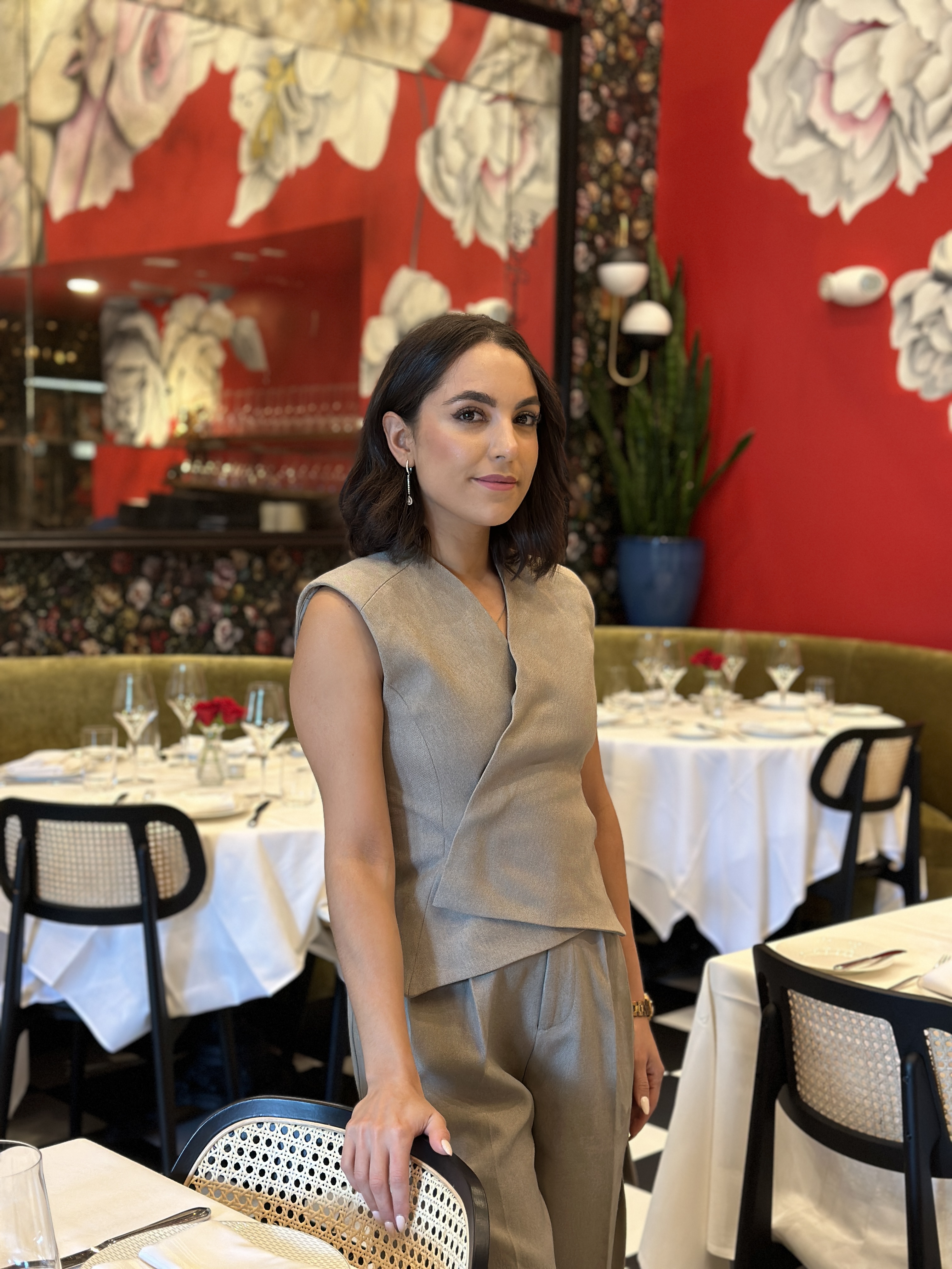 Sara Barradas sitting at a table