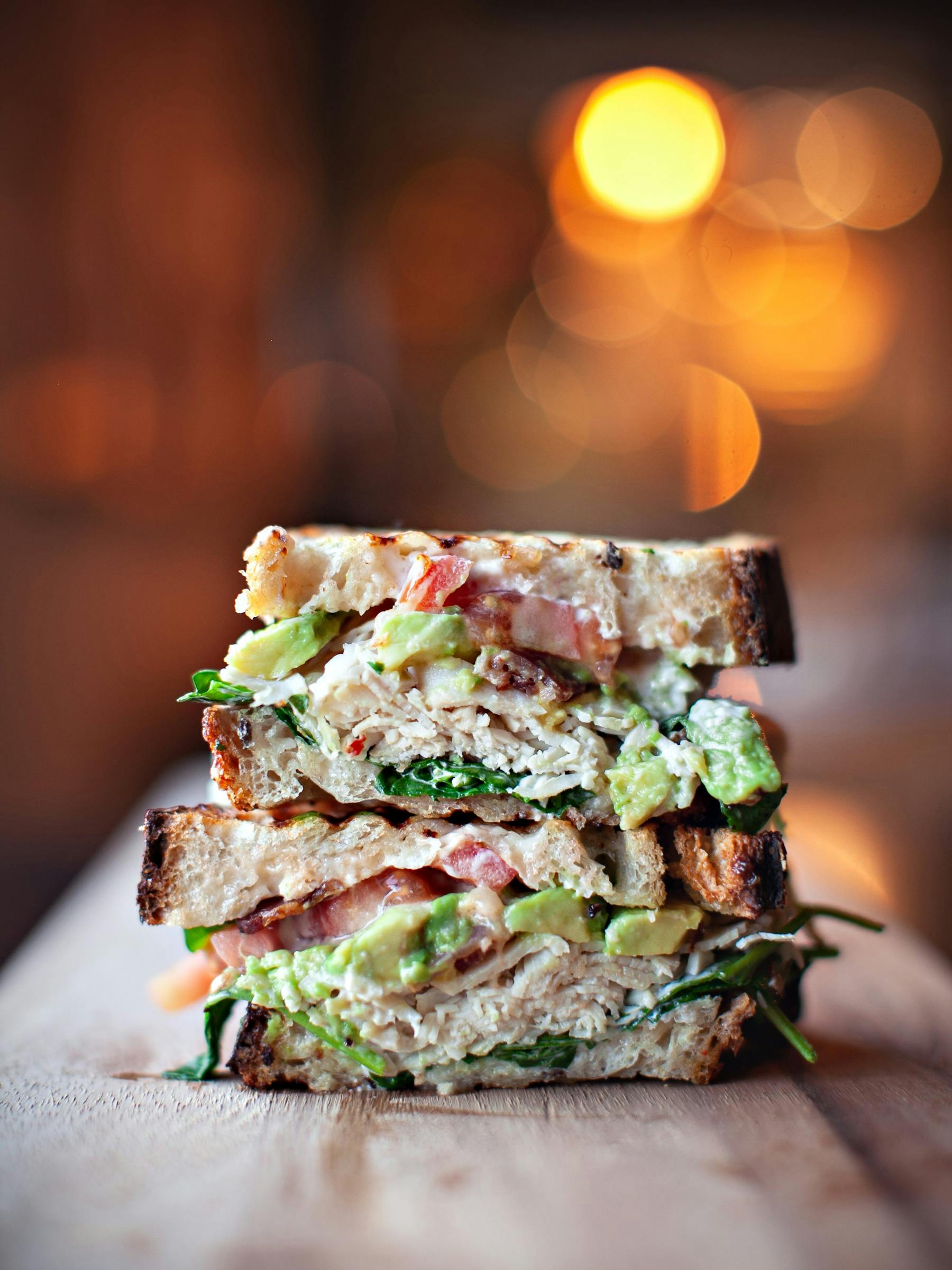 sandwich stacked together