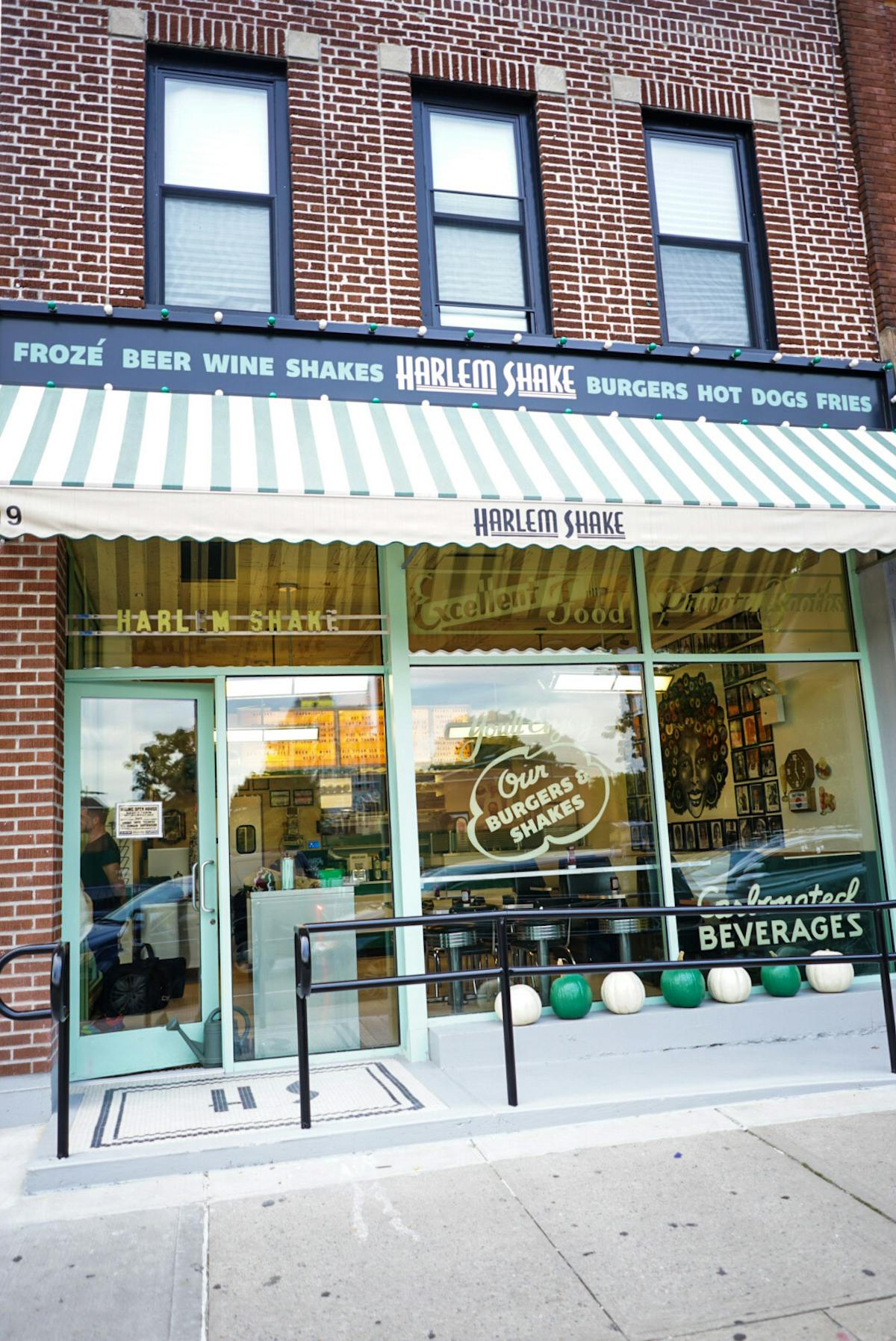 a store front at day