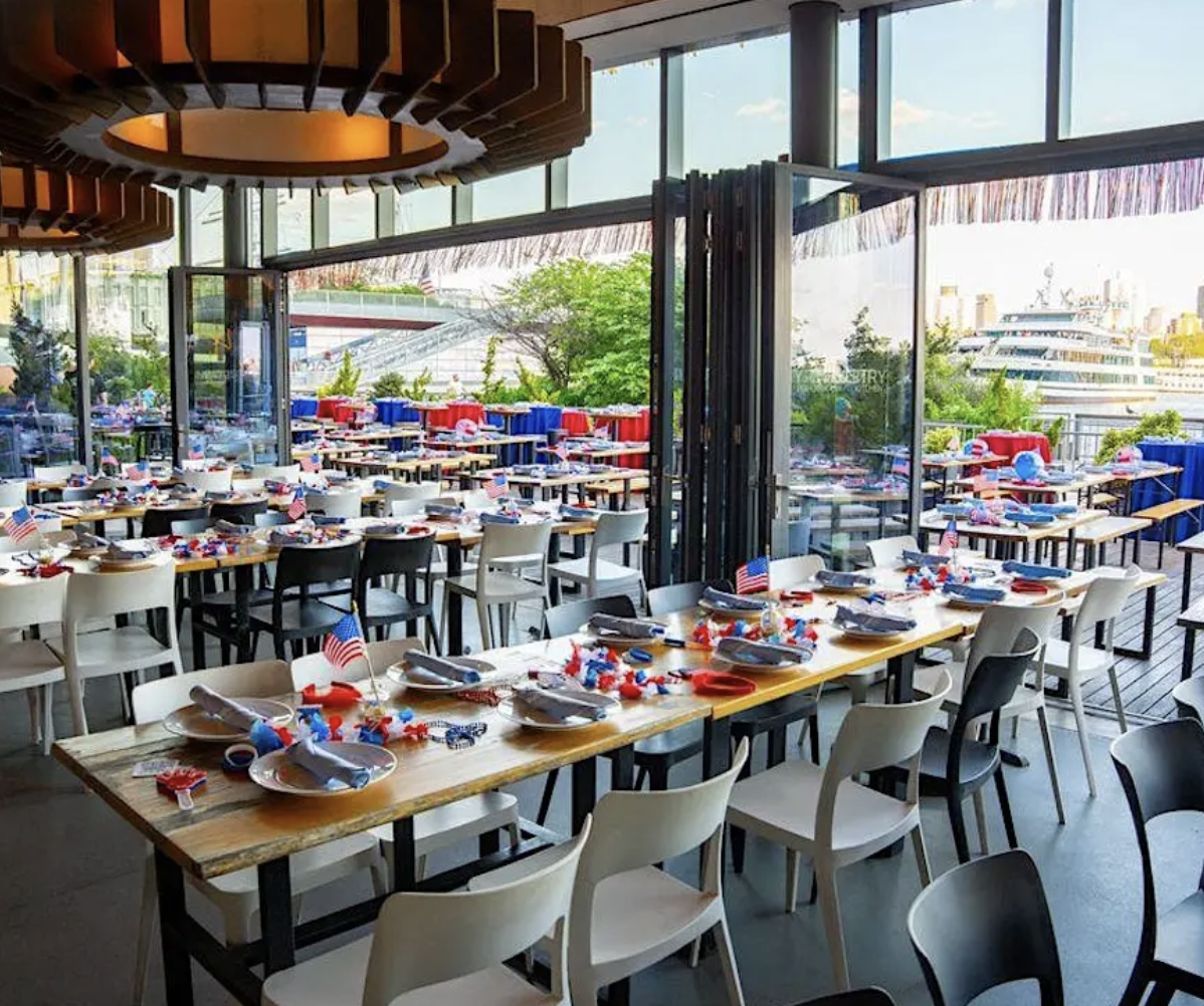 Industry Kitchen July 4th celebration with South Street Seaport views