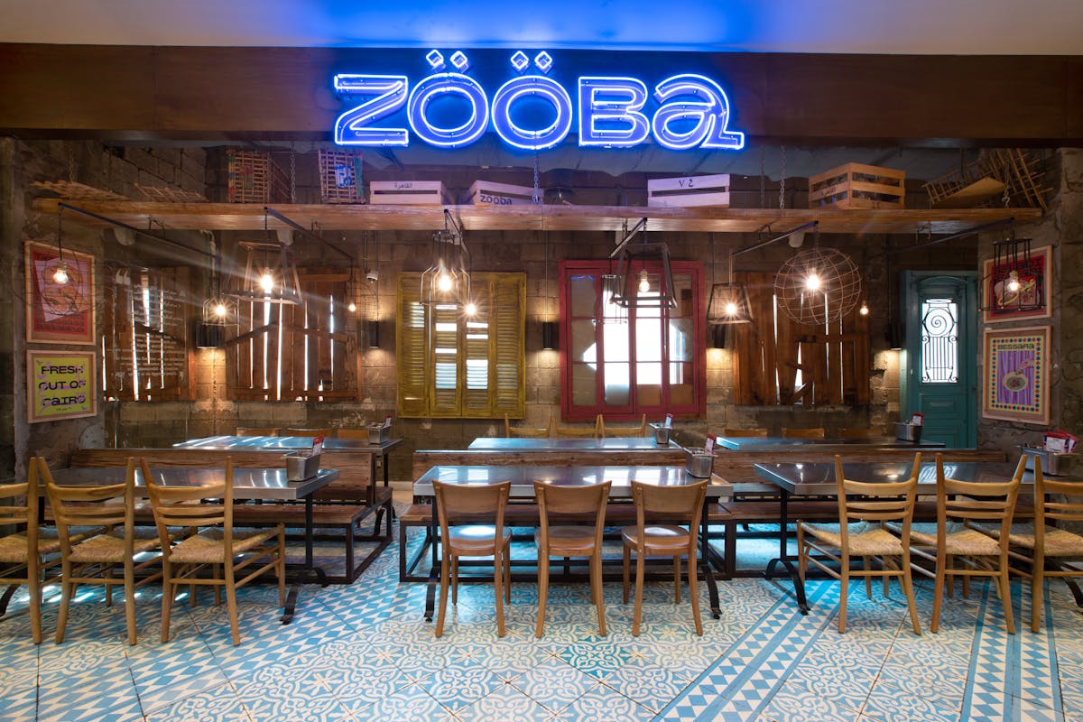 a dining table in the zooba restaurant 