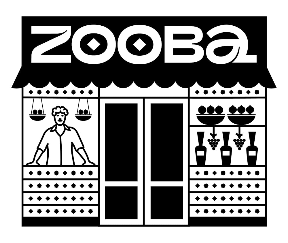 drawing of a man on the Zooba restaurant