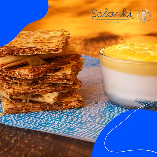 baklava crisps with greek yogurt from Saloniki Greek