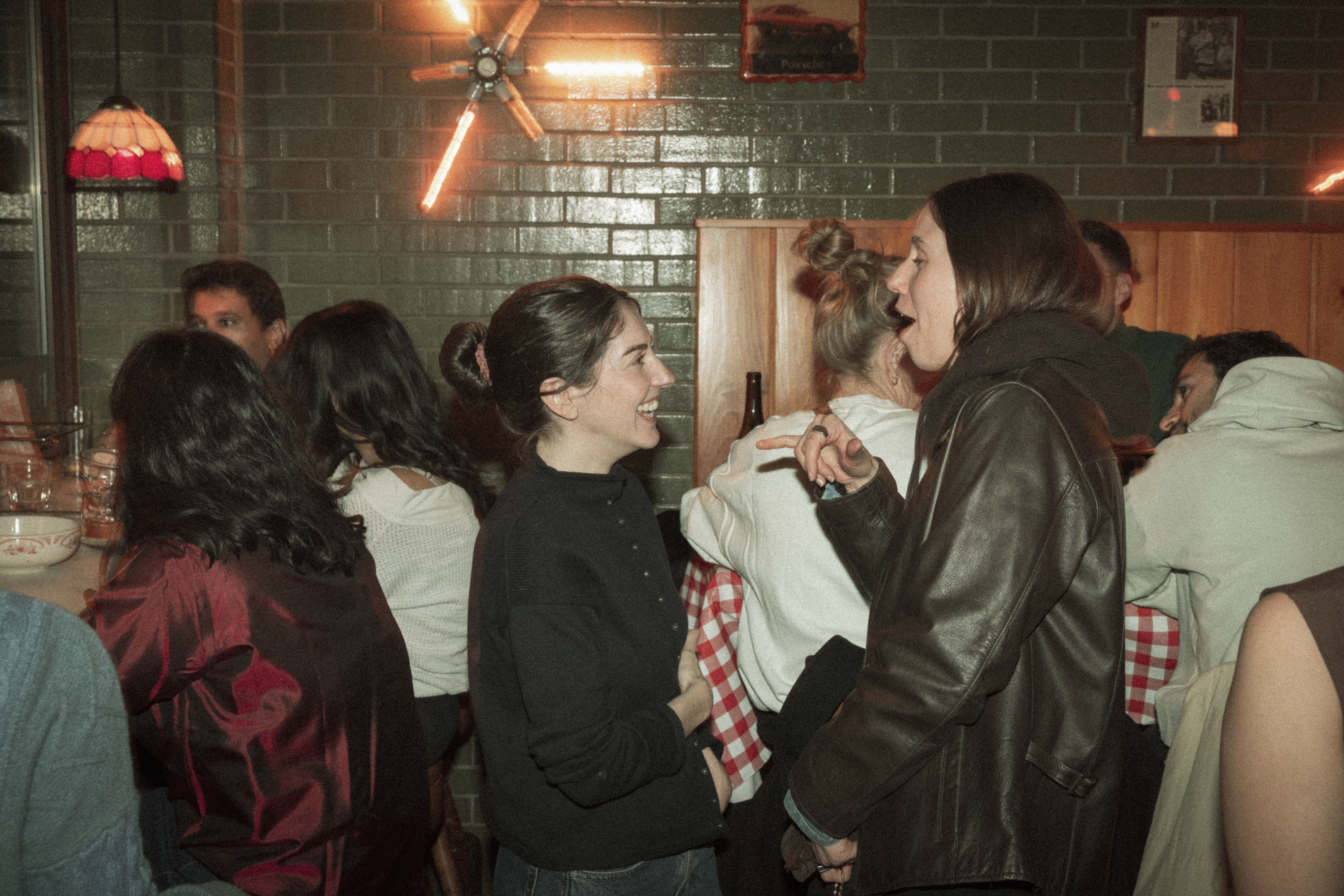 a group of people in a room