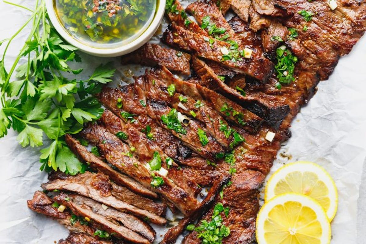 a plate of food with a slice cut out