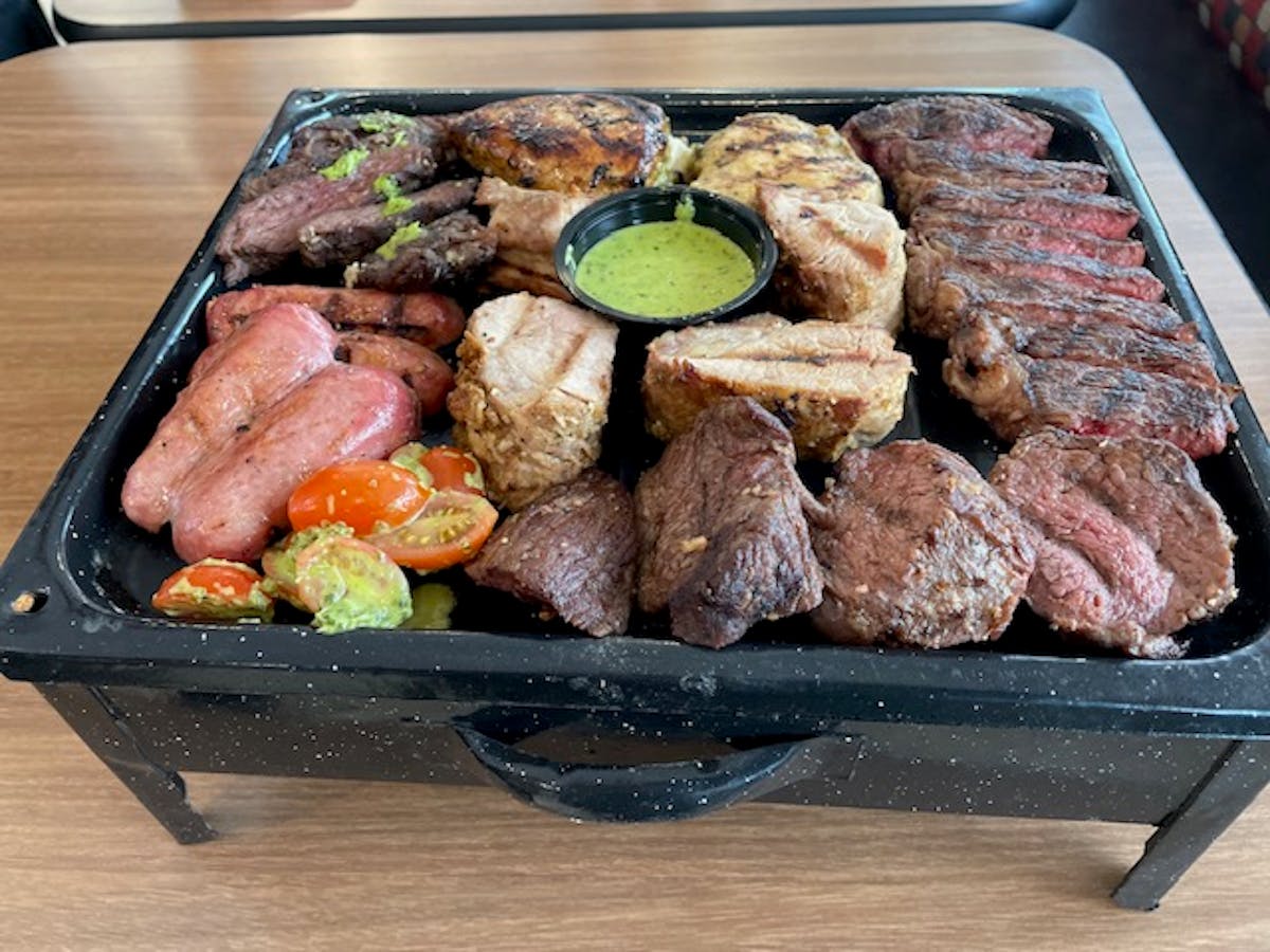 a tray of food on a table