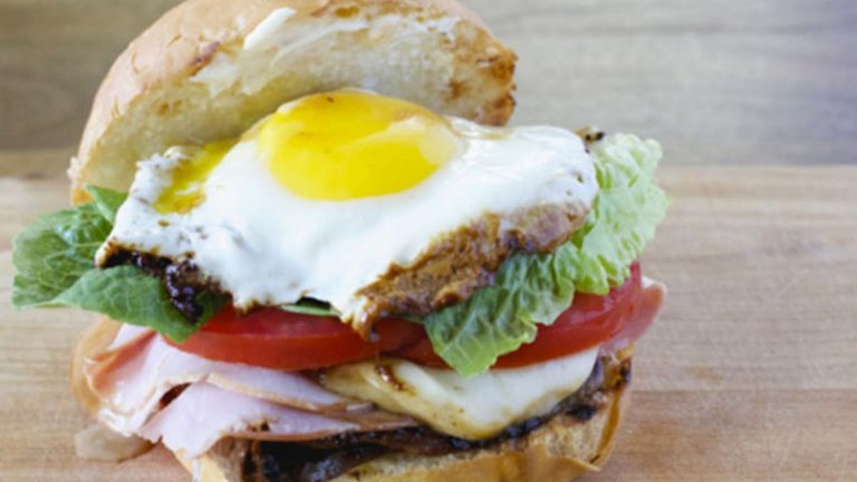 a sandwich sitting on top of a table