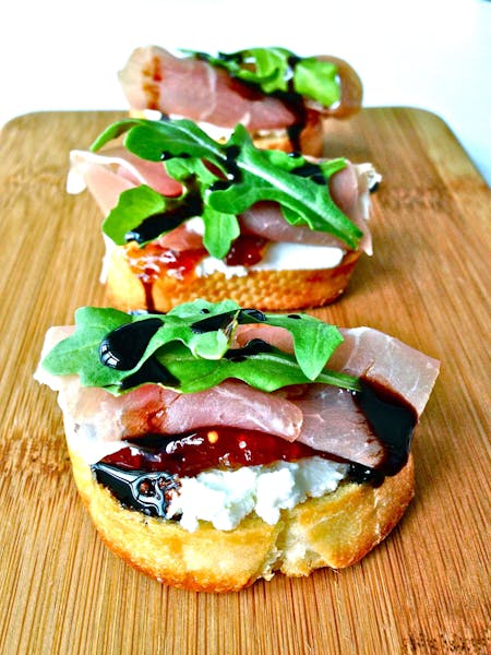 Prosciutto, Brie and Fig Crostini Sea Dog Brew Pub Pub and
