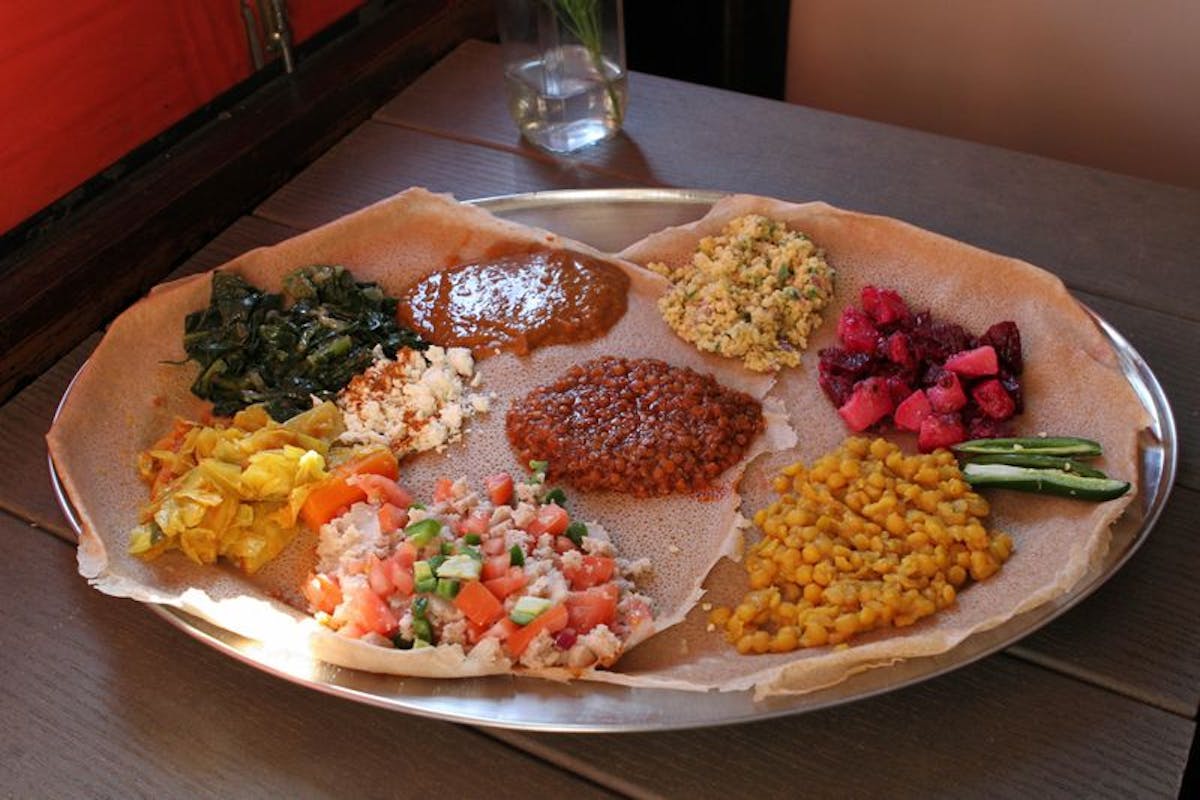 a plate of food on a table