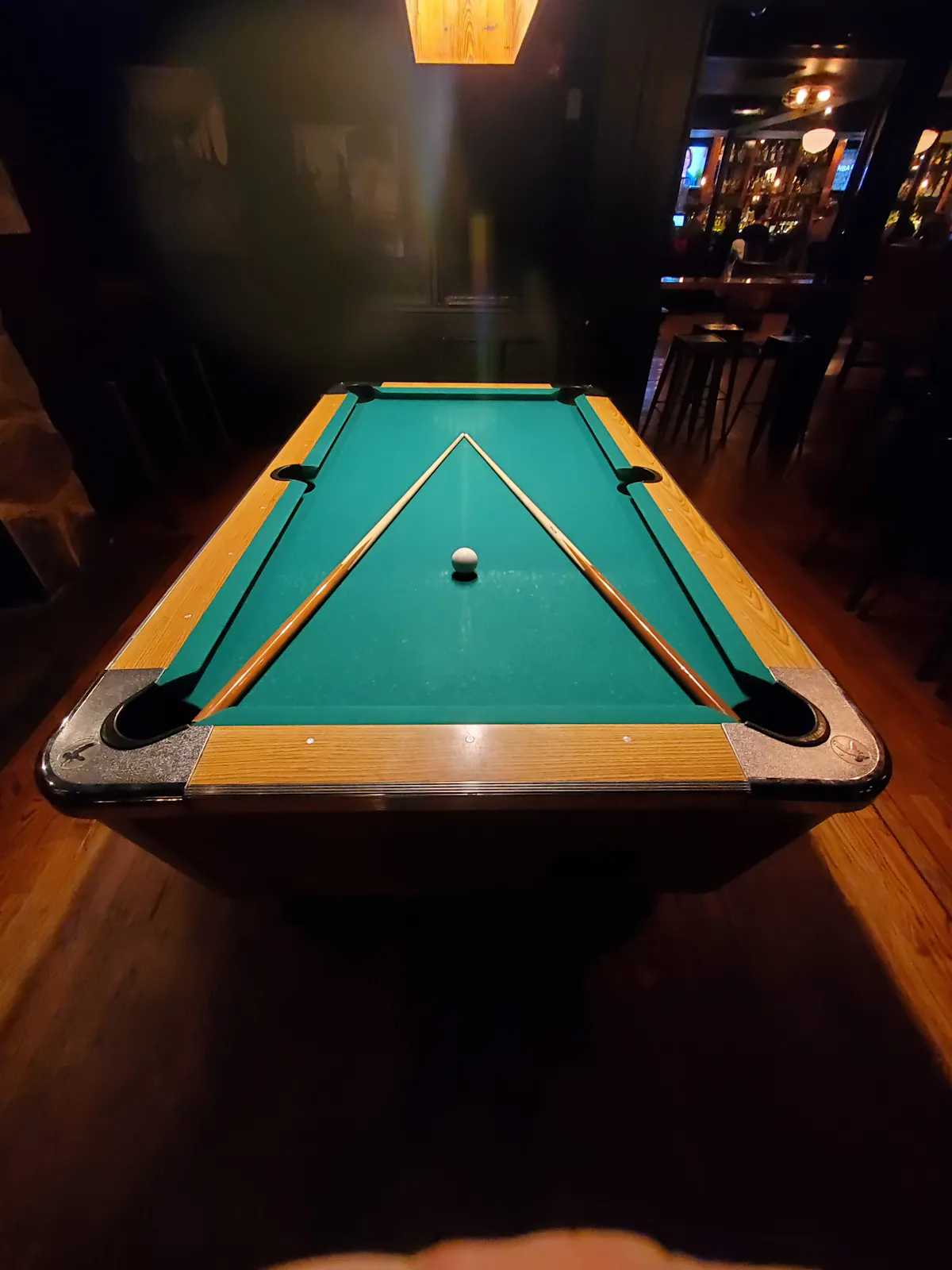 a close up of a wooden table