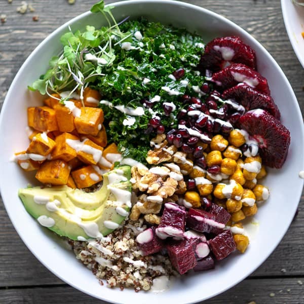 a bowl of salad on a plate