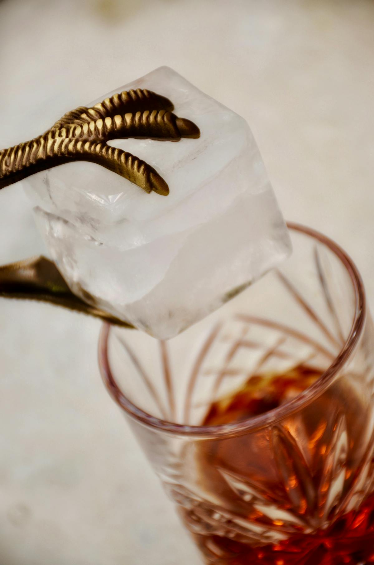 a close up of a glass cup