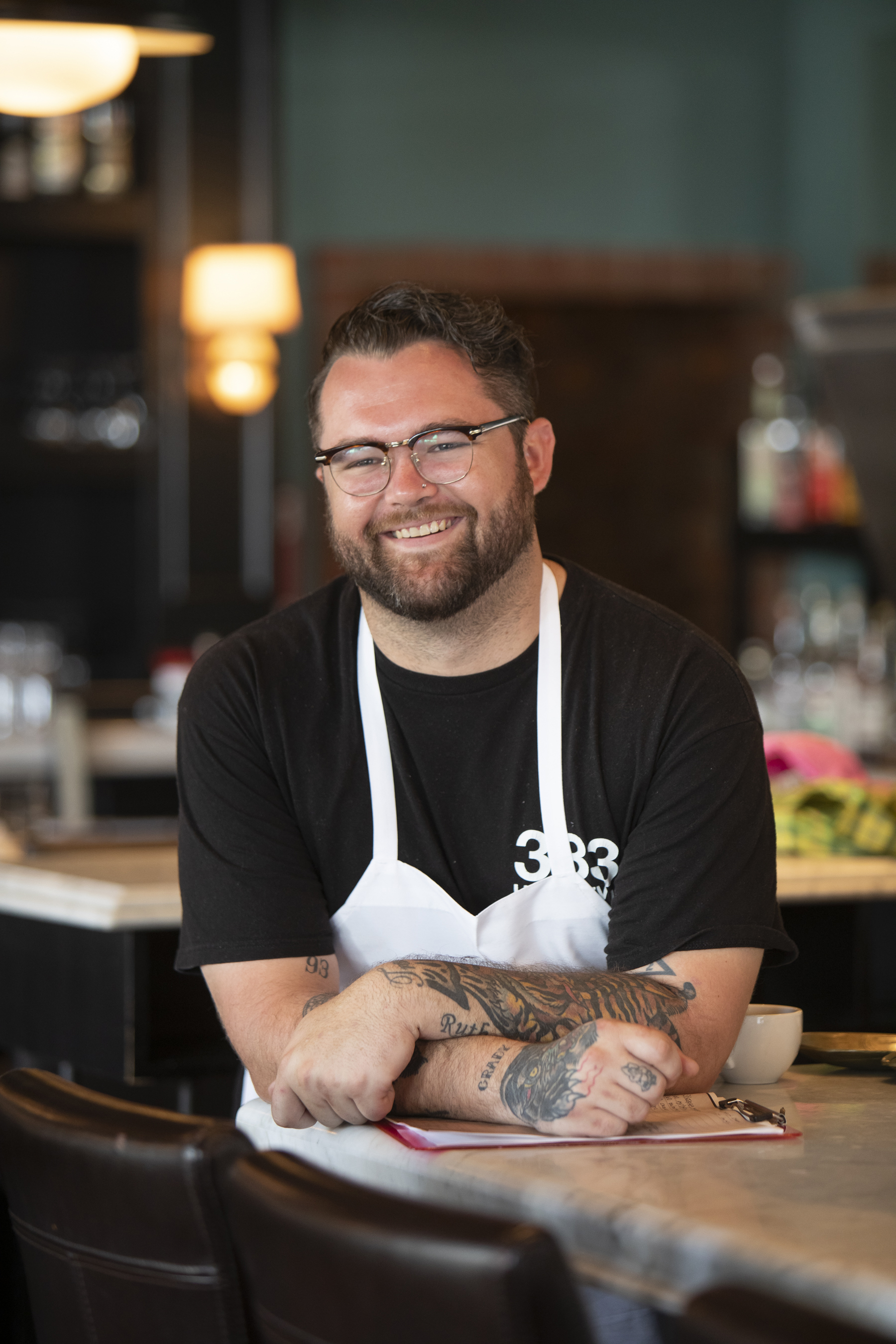 a man sitting at a table
