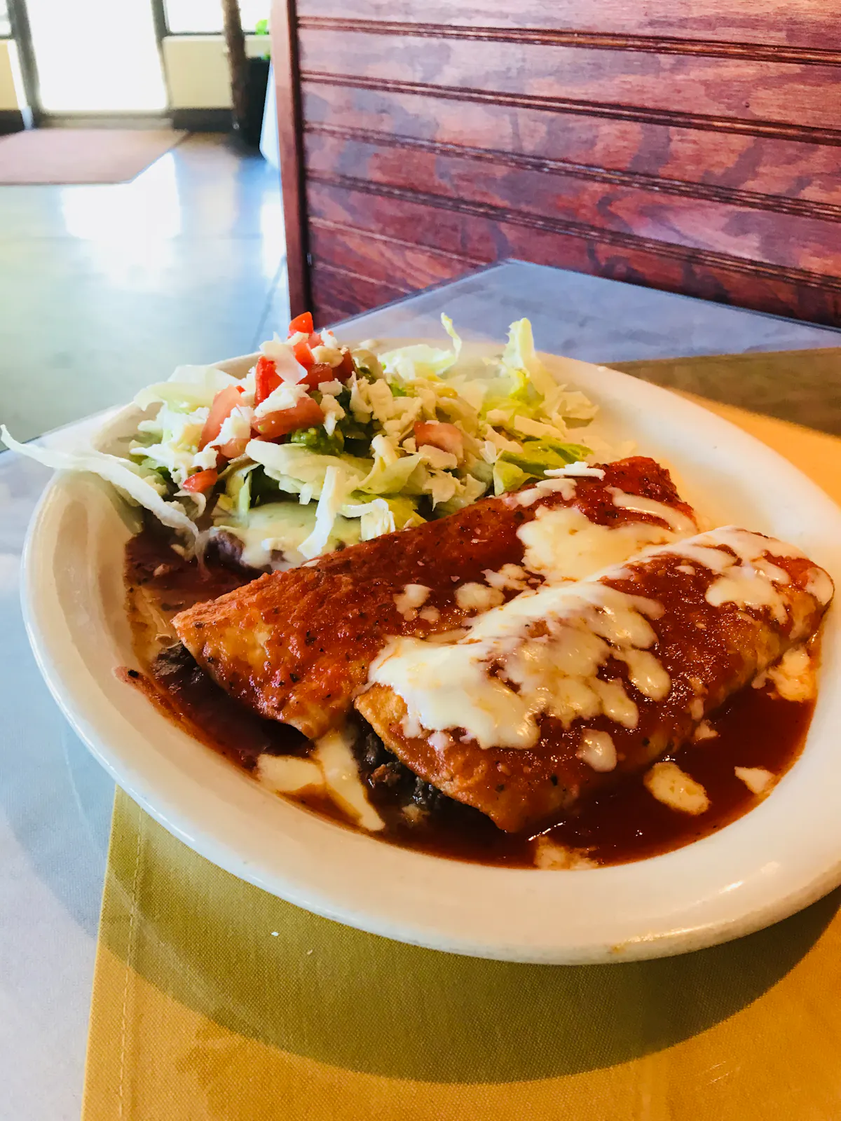 a plate of food on a table