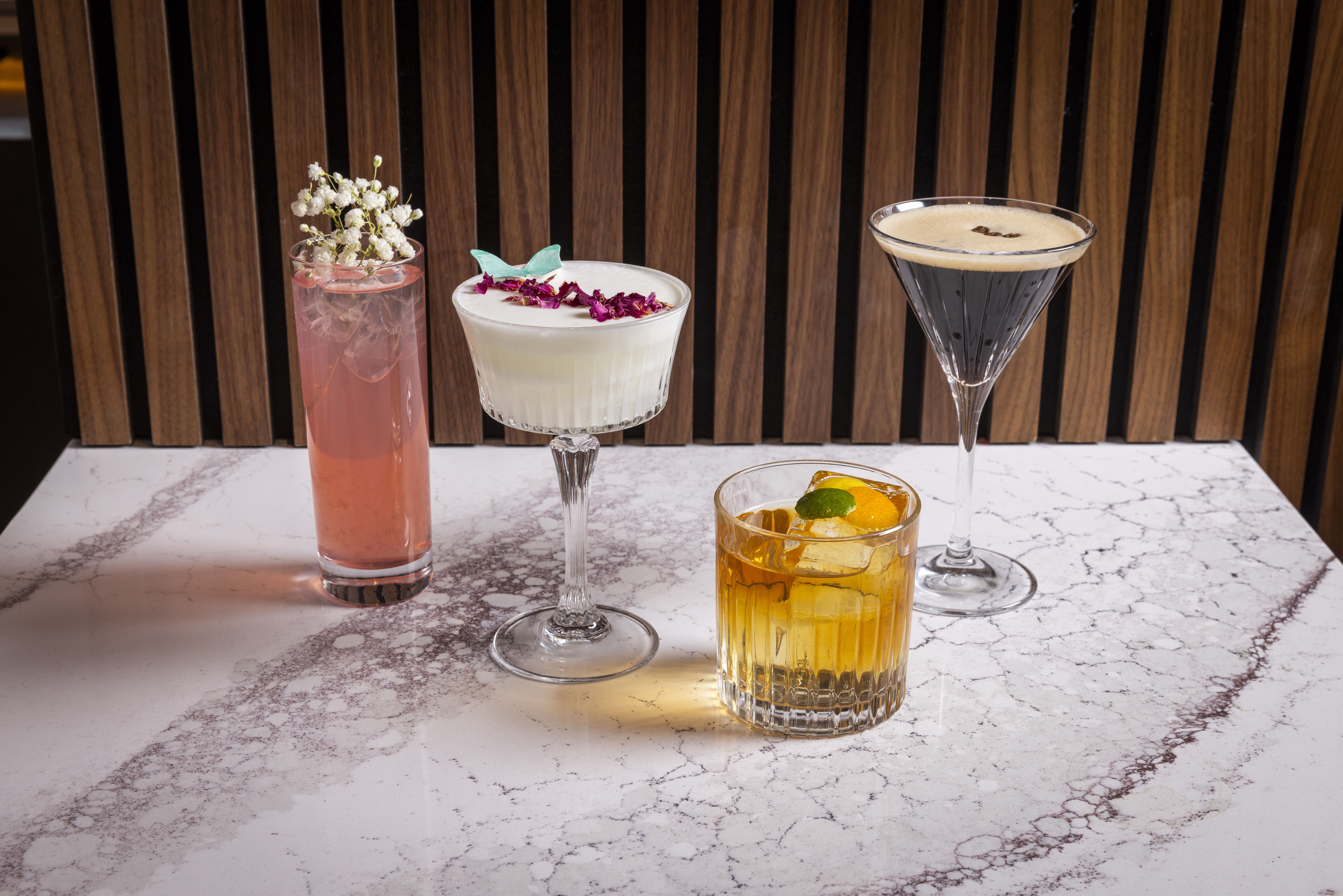 a close up of drinks