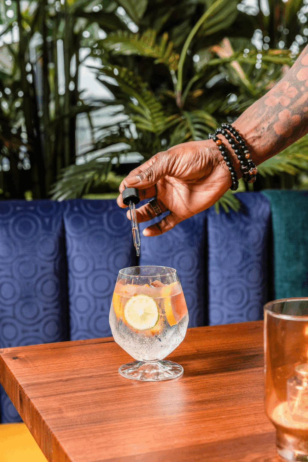 a close up to a drink