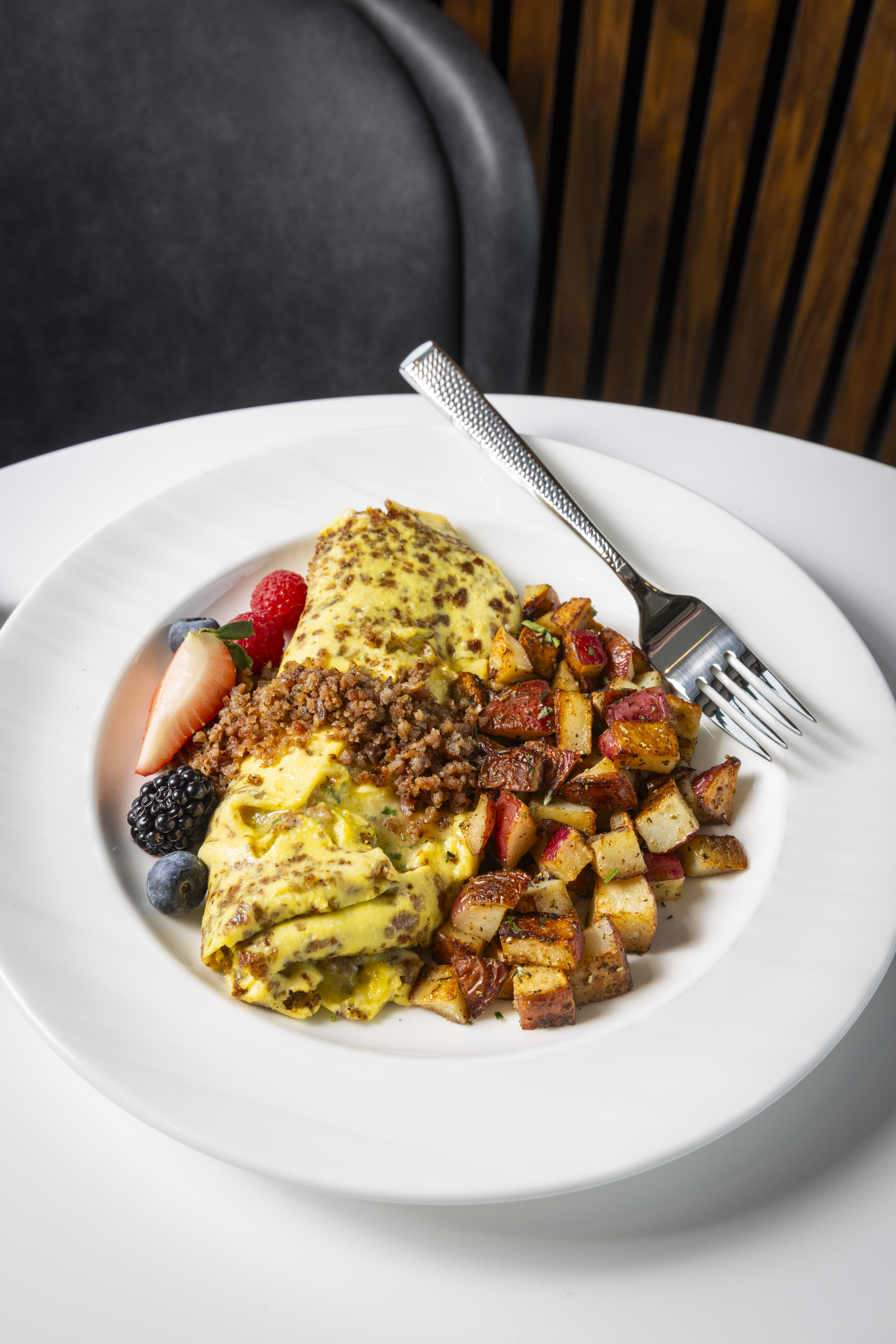 a close up to a plate