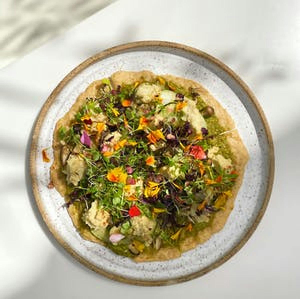 a bowl of food on a table