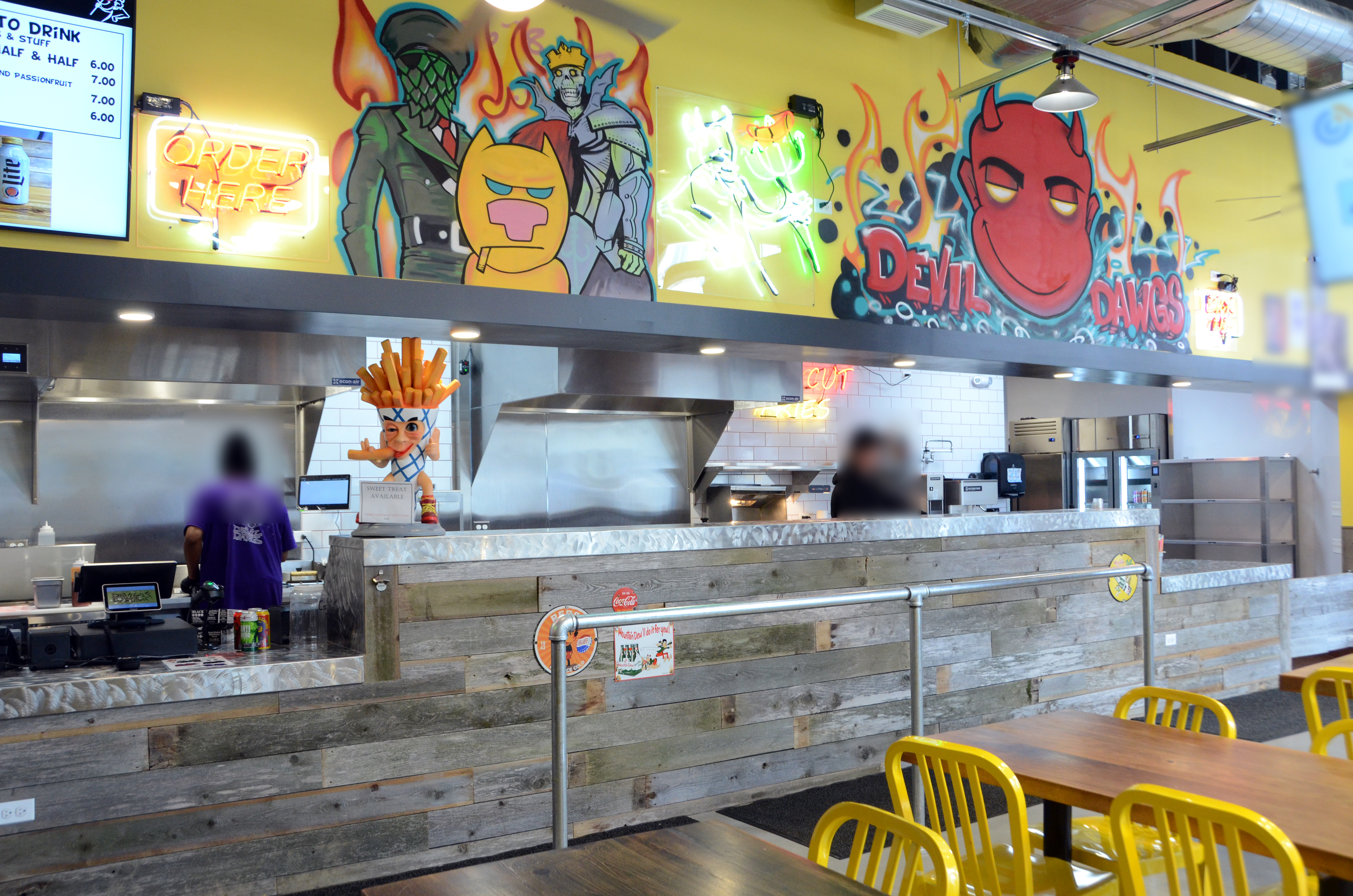 counter with display food