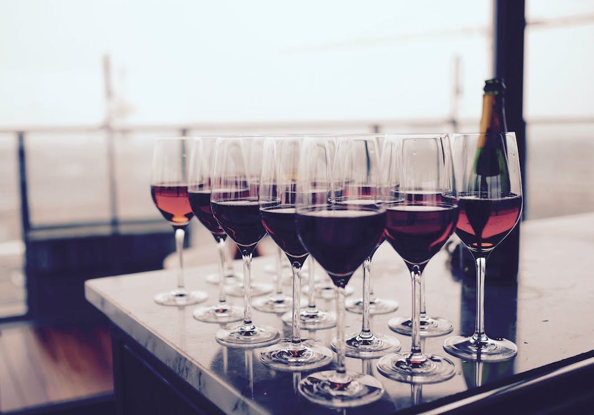 a glass of wine