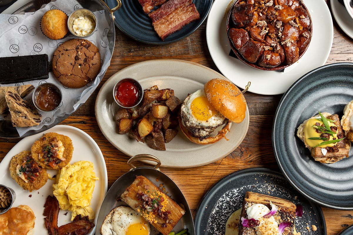 Table Scape of Brunch filled dishes in Tampa, Florida