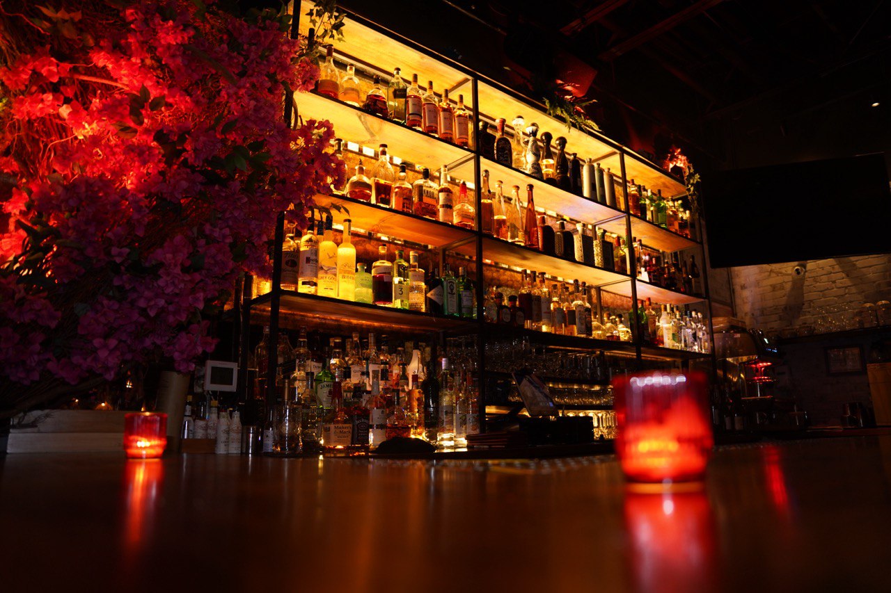 a bar in the restaurant