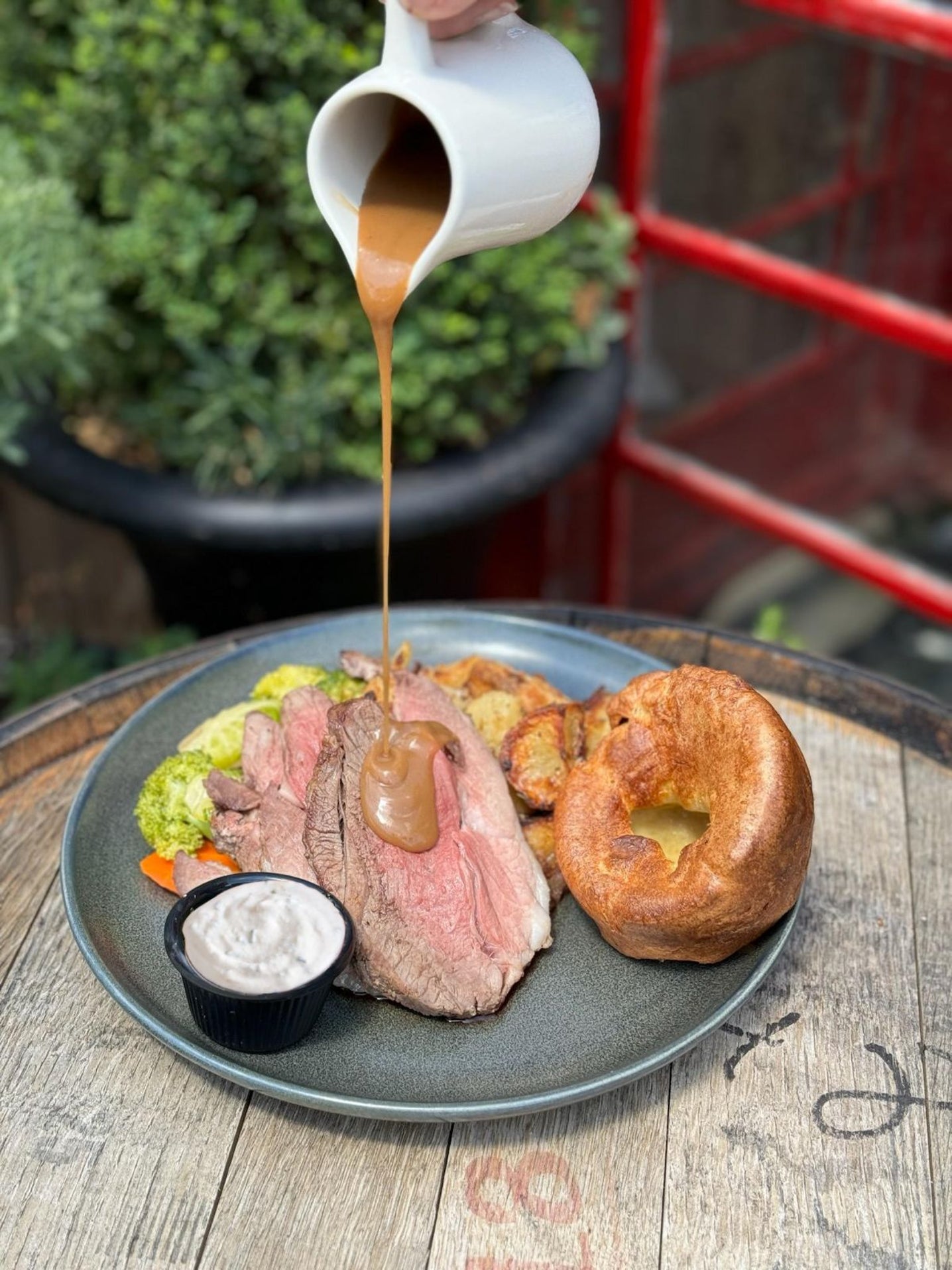 a plate of food on a table