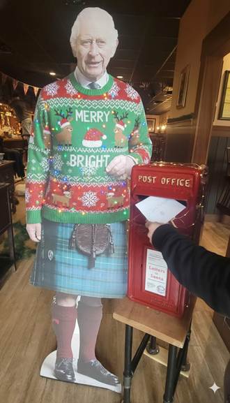 A person in a sweater and skirt standing next to a mailbox

AI-generated content may be incorrect.