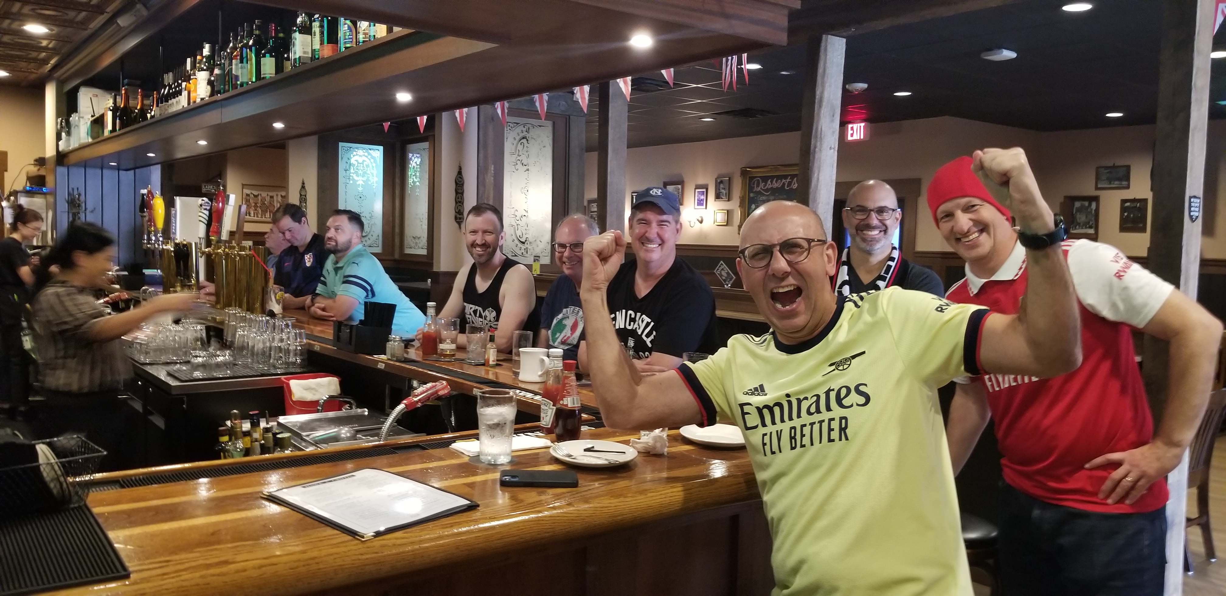 Soccer fans at the bar