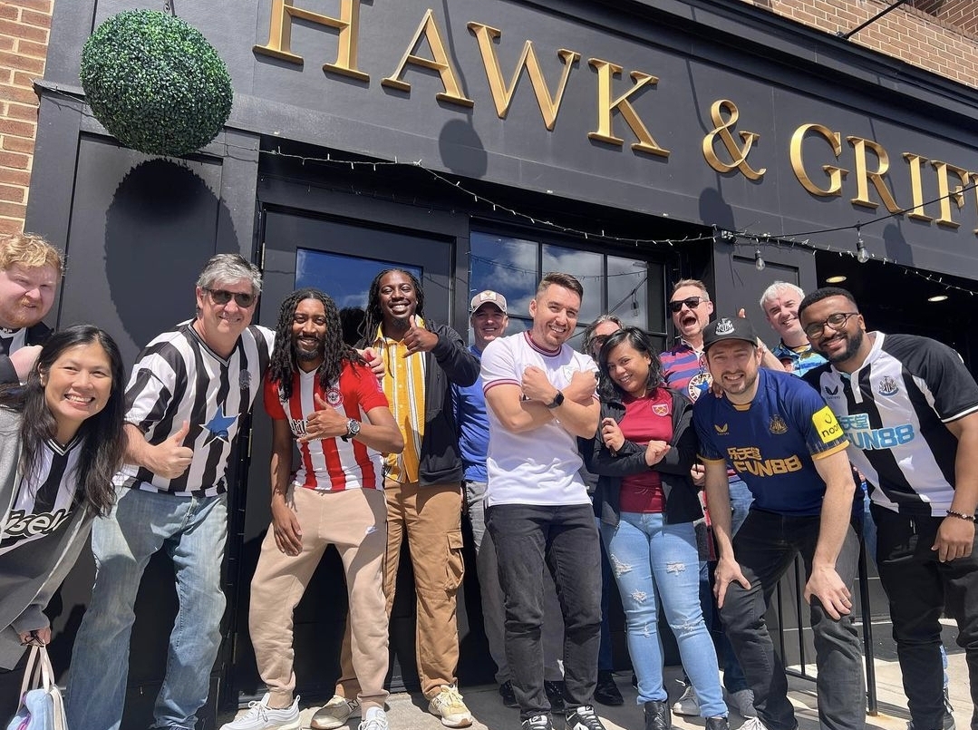Football Fans Outside the Pub