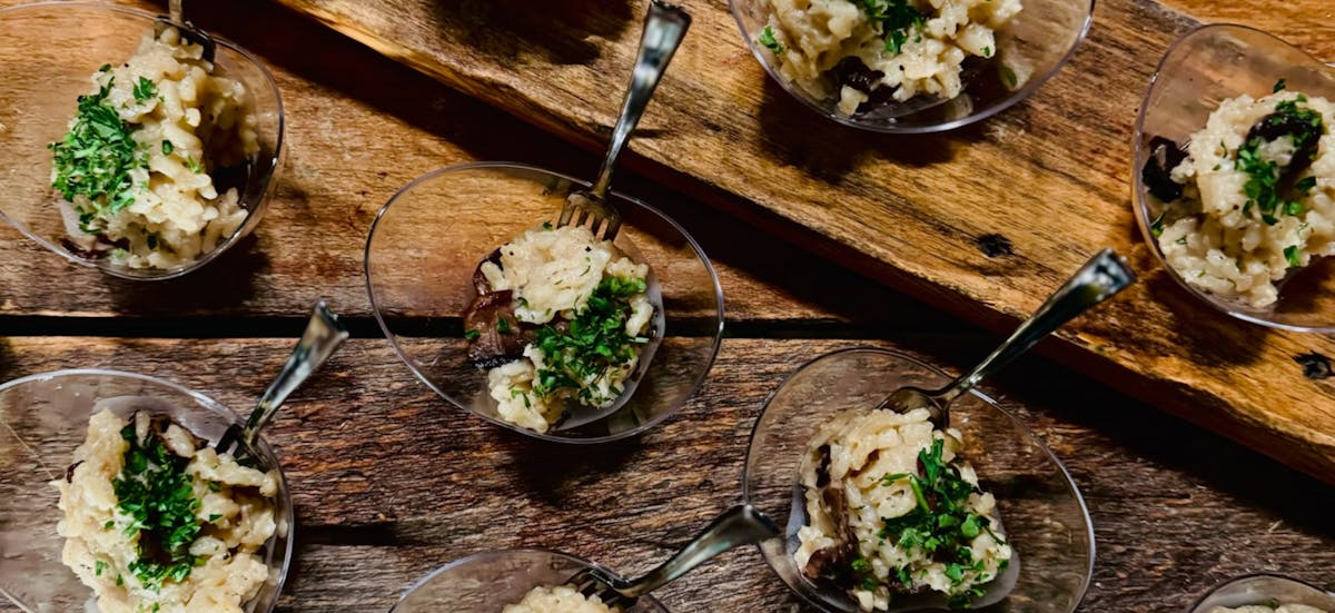 a bowl of potatoes and meat